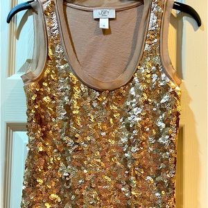 Loft Super Bling Gold Tank Top
